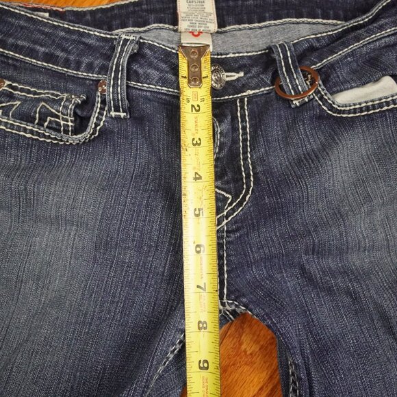 True Religion Jeans Womens 30 Blue Stella Skinny Stretch Made USA Designer Denim - Picture 10 of 14